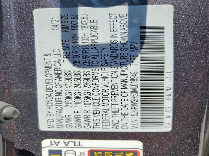 Aukcja sprzedaży 2021 Honda Cr-v, vin: 5J6RW2H50ML018949, numer aukcji: 61410726