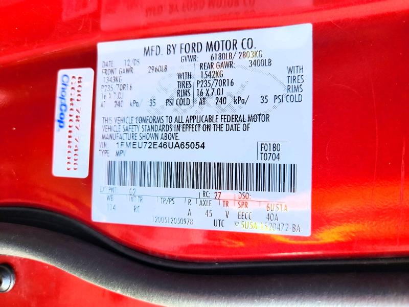 2006 Ford Explorer მანქანა იყიდება აუქციონზე, vin: 1FMEU72E46UA65054, აუქციონის ნომერი: 63277026
