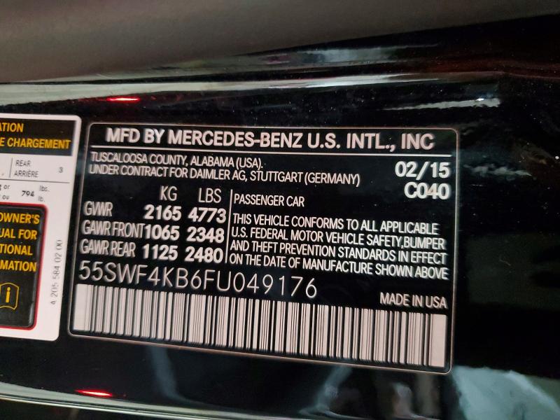 Продаж на аукціоні авто 2015 Mercedes-benz C, vin: 55SWF4KB6FU049176, номер лоту: 60131216