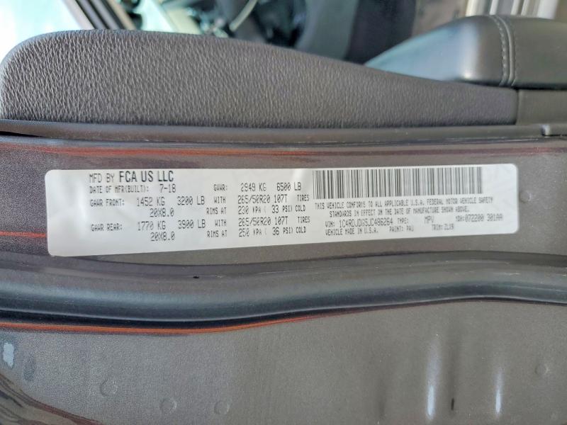 Aukcja sprzedaży 2018 Dodge Durango, vin: 1C4RDJDG5JC486264, numer aukcji: 60052266