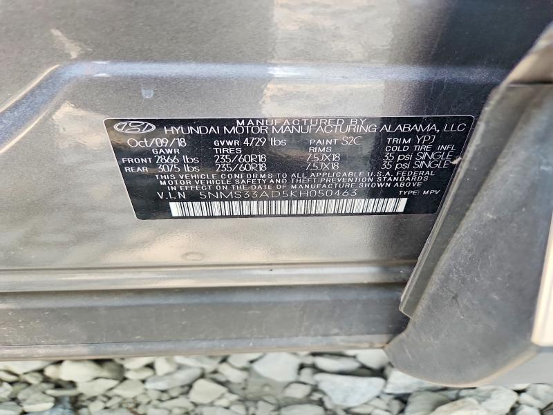 Aukcja sprzedaży 2019 Hyundai Santa Fe, vin: 5NMS33AD5KH050463, numer aukcji: 60366586