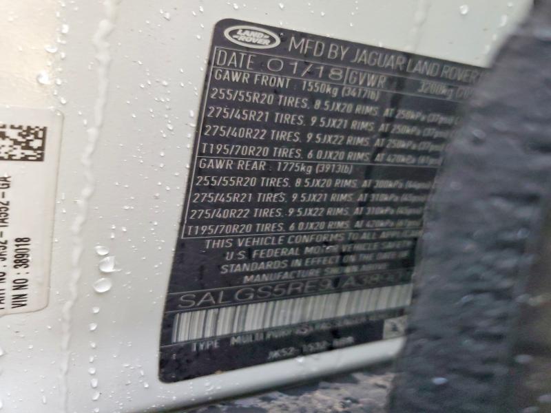Aukcja sprzedaży 2018 Land Rover Range Rover, vin: SALGS5RE9JA389018, numer aukcji: 63208546