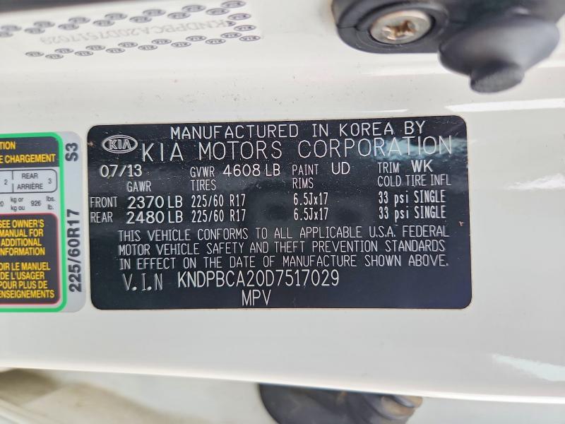 63070296 :رقم المزاد ، KNDPBCA20D7517029 vin ، 2013 Kia Sportage مزاد بيع