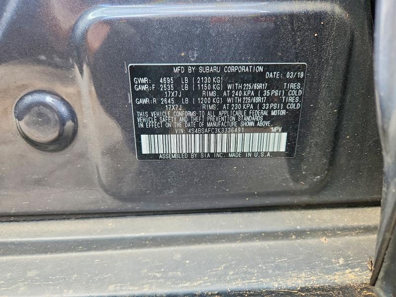 Aukcja sprzedaży 2019 Subaru Outback, vin: 4S4BSAFC3K3336491, numer aukcji: 61492846