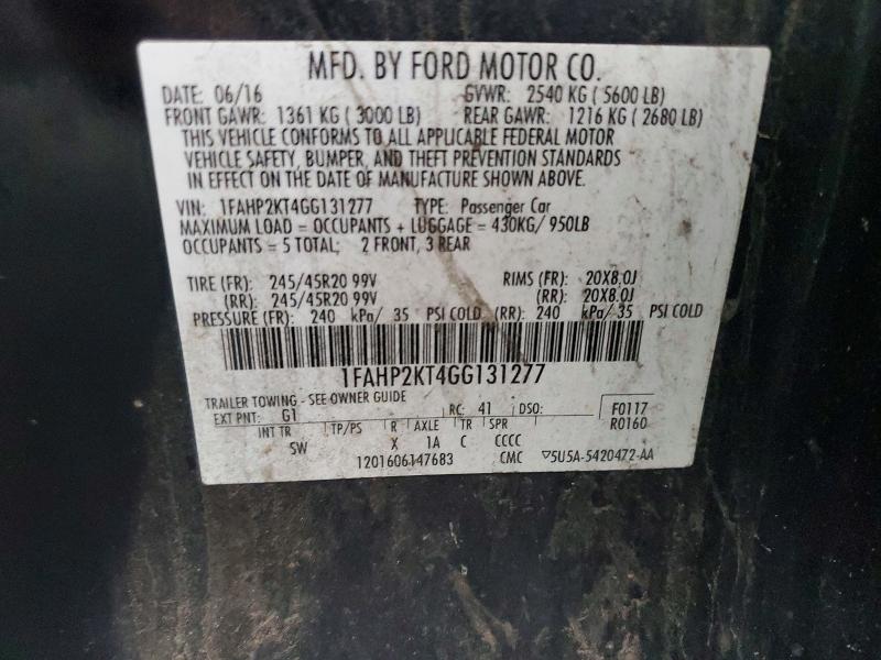 Продажа на аукционе авто 2016 Ford Taurus, vin: 1FAHP2KT4GG131277, номер лота: 60797886