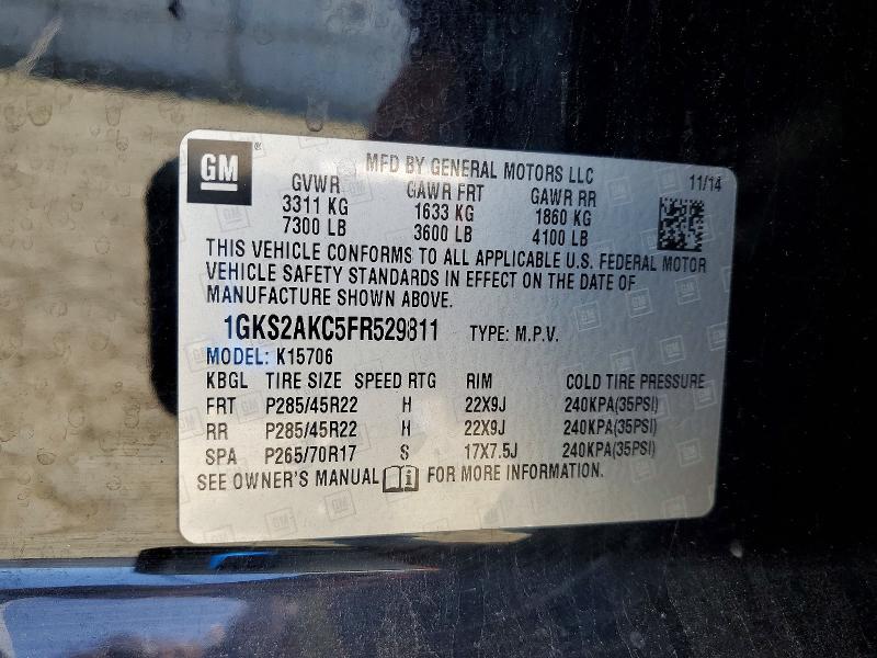 2015 Gmc Yukon მანქანა იყიდება აუქციონზე, vin: 1GKS2AKC5FR529811, აუქციონის ნომერი: 85983845