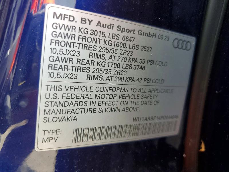 Aukcja sprzedaży 2023 Audi Rs Q8, vin: WU1ARBF14PD044045, numer aukcji: 59904706