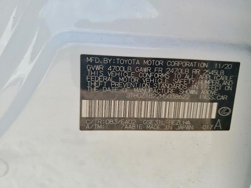 Продаж на аукціоні авто 2021 Lexus Is, vin: JTHGZ1B22M5038622, номер лоту: 62979586