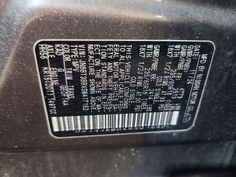 Продажа на аукционе авто 2025 Nissan Rogue, vin: JN8BT3BBXSW417162, номер лота: 61300526