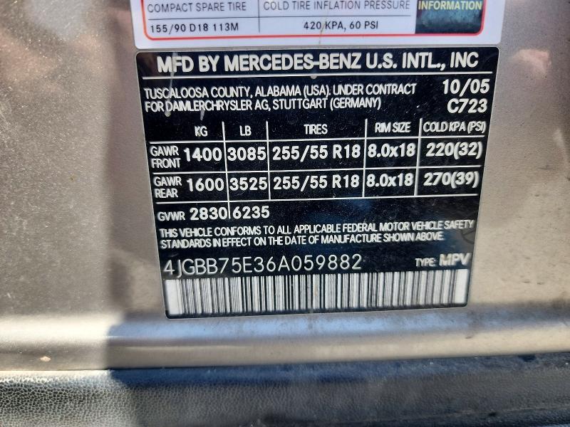 Продаж на аукціоні авто 2006 Mercedes-benz Ml, vin: 4JGBB75E36A059882, номер лоту: 61380016