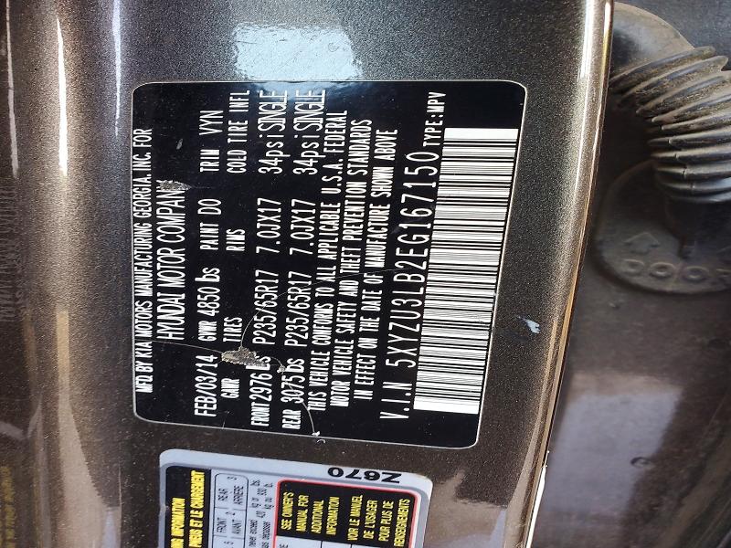 60425676 :رقم المزاد ، 5XYZU3LB2EG167150 vin ، 2014 Hyundai Santa Fe Sport مزاد بيع
