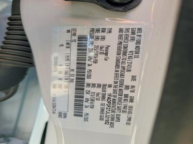 Продаж на аукціоні авто 2018 Ford Focus, vin: 1FADP3F27JL321952, номер лоту: 59774926