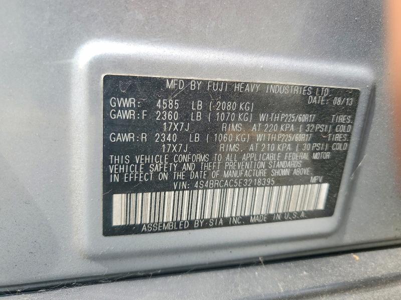 Продаж на аукціоні авто 2014 Subaru Outback, vin: 4S4BRCAC5E3218395, номер лоту: 60805796