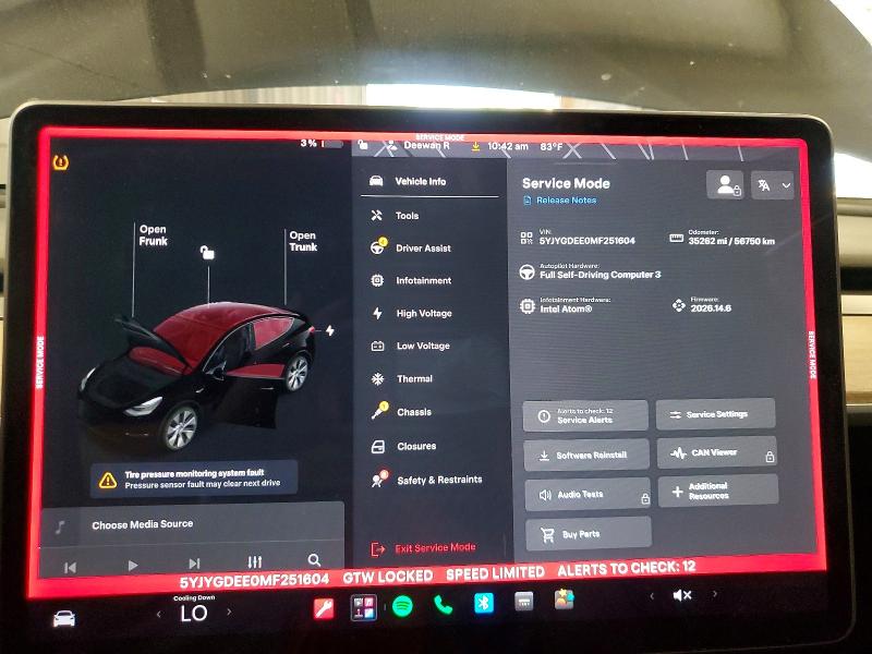 Aukcja sprzedaży 2021 Tesla Model Y, vin: 5YJYGDEE0MF251604, numer aukcji: 59948216