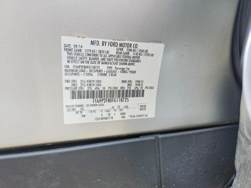 Продажа на аукционе авто 2015 Ford Taurus, vin: 1FAHP2F80FG118725, номер лота: 62899996