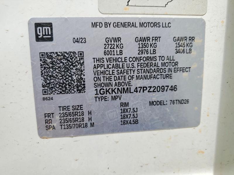 Продаж на аукціоні авто 2023 Gmc Acadia, vin: 1GKKNML47PZ209746, номер лоту: 58962676