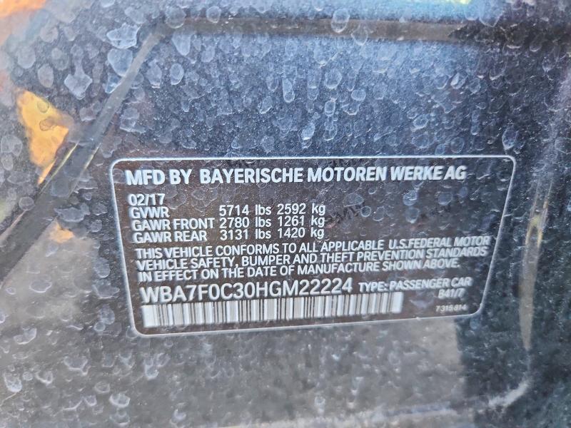 Продаж на аукціоні авто 2017 Bmw 750, vin: WBA7F0C30HGM22224, номер лоту: 62481176