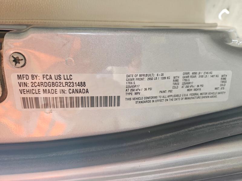 Aukcja sprzedaży 2020 Dodge Grand Caravan, vin: 2C4RDGBG2LR231488, numer aukcji: 62152246