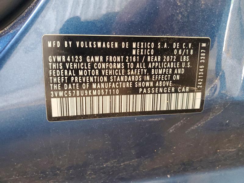 Aukcja sprzedaży 2019 Volkswagen Jetta, vin: 3VWC57BU9KM057110, numer aukcji: 85622435