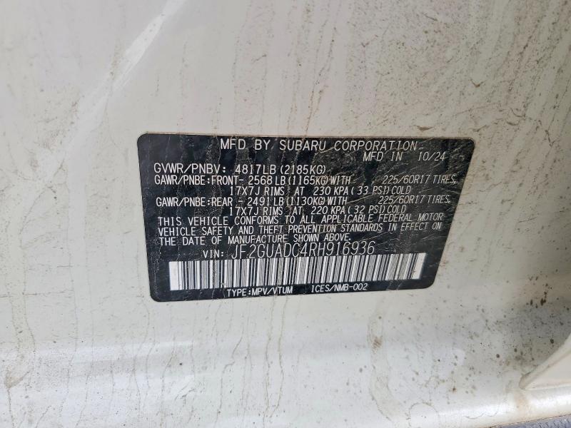 Продажа на аукционе авто 2024 Subaru Crosstrek, vin: JF2GUADC4RH916936, номер лота: 60440636