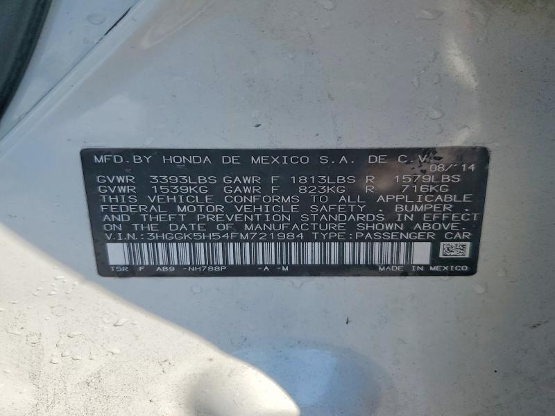 60073176 :رقم المزاد ، 3HGGK5H54FM721984 vin ، 2015 Honda Fit مزاد بيع