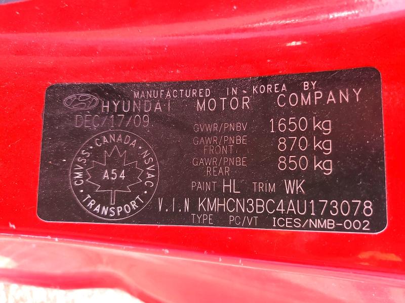 Продаж на аукціоні авто 2010 Hyundai Accent, vin: KMHCN3BC4AU173078, номер лоту: 61711586