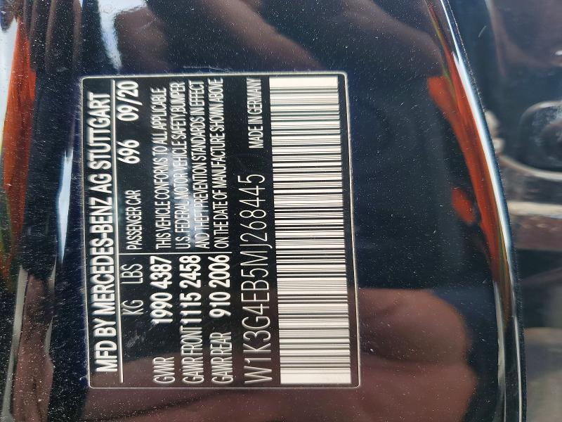Aukcja sprzedaży 2021 Mercedes-benz A, vin: W1K3G4EB5MJ268445, numer aukcji: 61604326