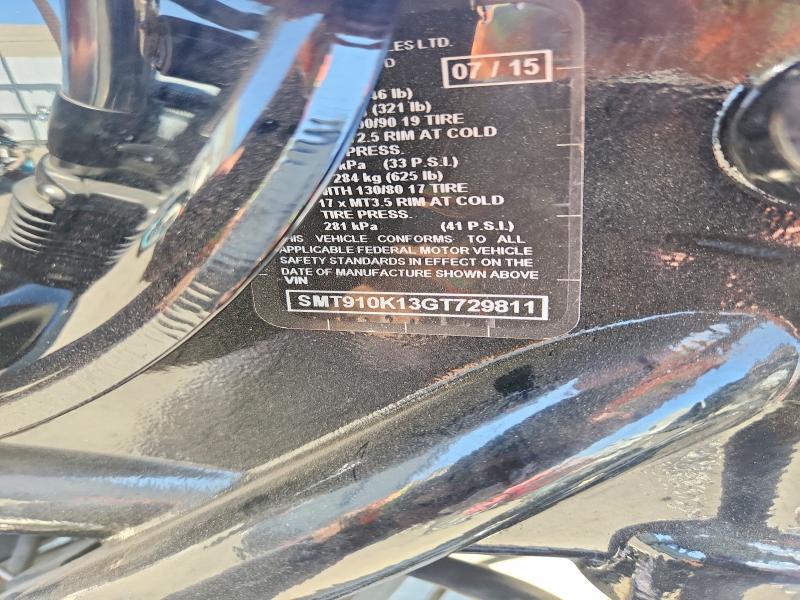 58536116 :رقم المزاد ، SMT910K13GT729811 vin ، 2016 Triumph Motorcycle Bonneville مزاد بيع