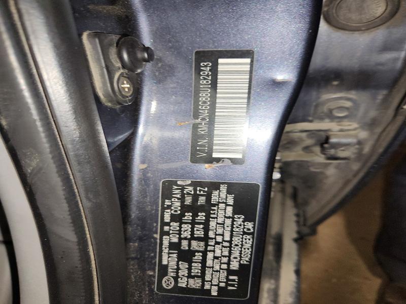 2008 Hyundai Accent მანქანა იყიდება აუქციონზე, vin: KMHCN46C88U182943, აუქციონის ნომერი: 61148626