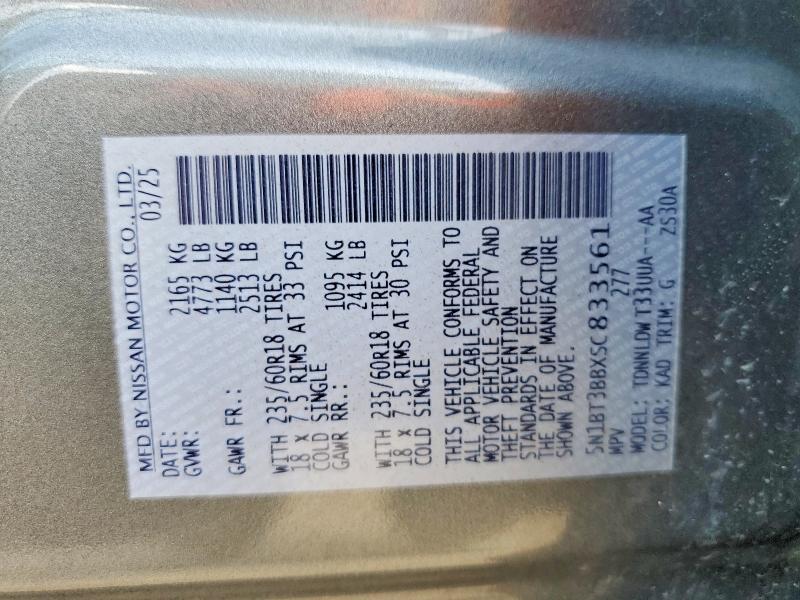 Aukcja sprzedaży 2025 Nissan Rogue, vin: 5N1BT3BBXSC833561, numer aukcji: 61857266