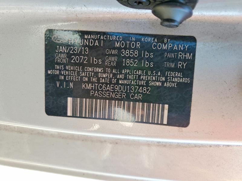 Aukcja sprzedaży 2013 Hyundai Veloster, vin: KMHTC6AE9DU137482, numer aukcji: 59309736
