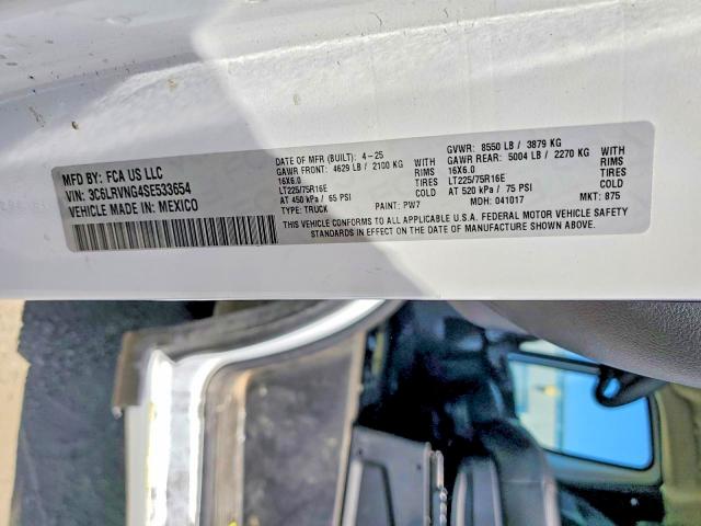 2025 Ram Promaster 1500 მანქანა იყიდება აუქციონზე, vin: 3C6LRVNG4SE533654, აუქციონის ნომერი: 60872446