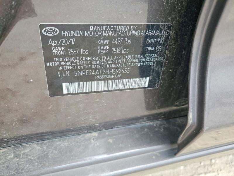 Aukcja sprzedaży 2017 Hyundai Sonata, vin: 5NPE24AF2HH592655, numer aukcji: 59671016