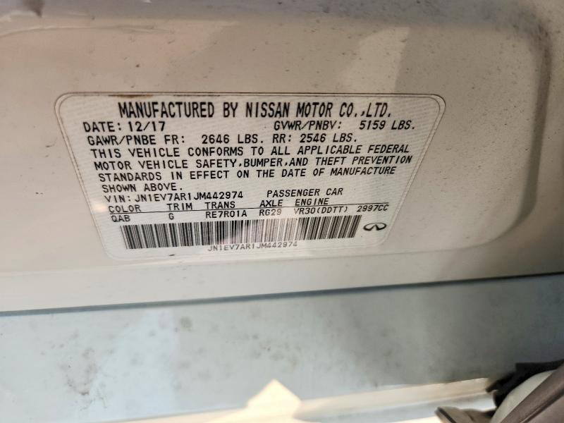 Aukcja sprzedaży 2018 Infiniti Q50, vin: JN1EV7AR1JM442974, numer aukcji: 60395906