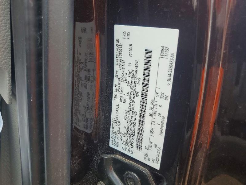 60613896 :رقم المزاد ، 1FTFX1E58JKG10749 vin ، 2018 Ford F150 مزاد بيع