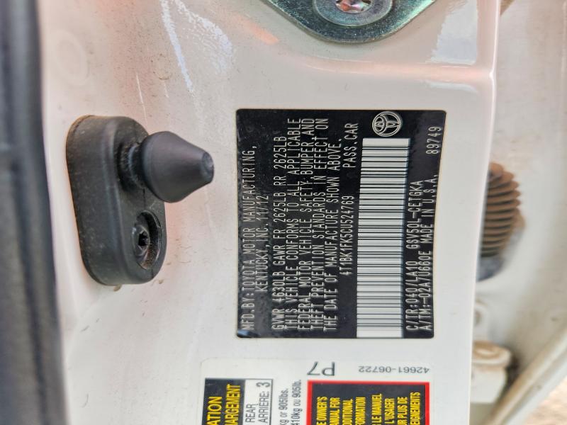 Продажа на аукционе авто 2012 Toyota Camry, vin: 4T1BK1FK5CU524769, номер лота: 63031336