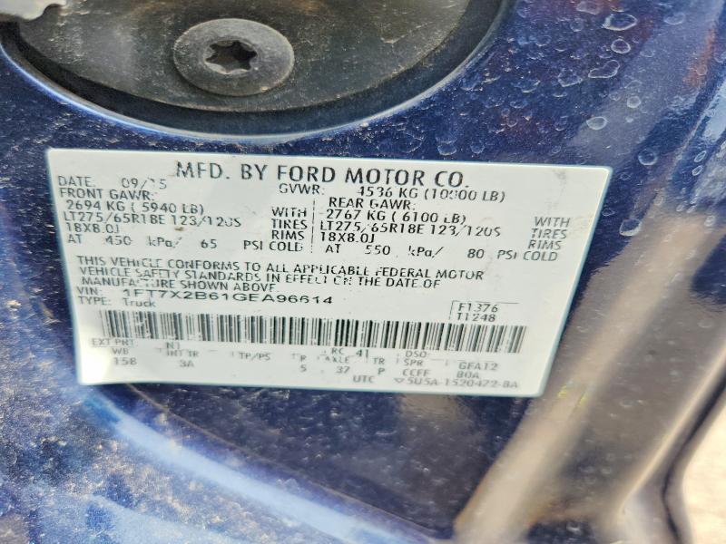 2016 Ford F250 მანქანა იყიდება აუქციონზე, vin: 1FT7X2B61GEA96614, აუქციონის ნომერი: 60491646