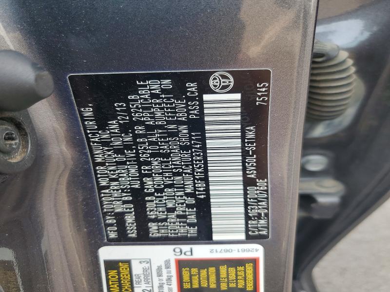 Продажа на аукционе авто 2014 Toyota Camry, vin: 4T4BF1FK5ER374711, номер лота: 61748996