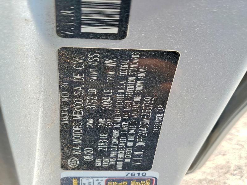 60875016 :رقم المزاد ، 3KPF24AD9ME269799 vin ، 2021 Kia Forte مزاد بيع
