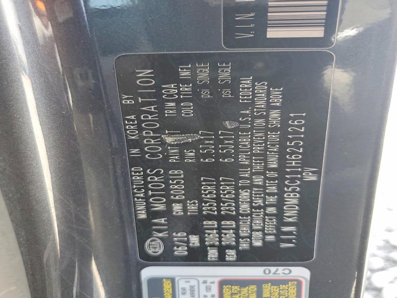 Aukcja sprzedaży 2017 Kia Sedona, vin: KNDMB5C11H6251261, numer aukcji: 63144196
