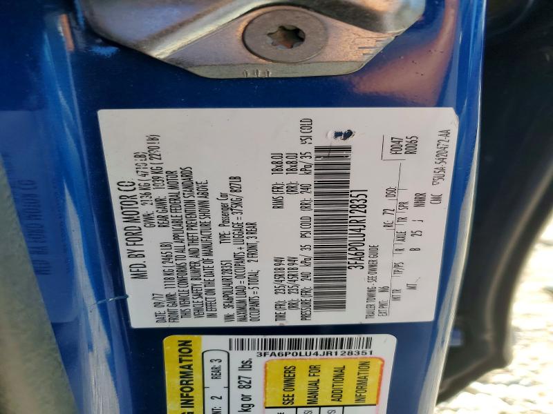 Продаж на аукціоні авто 2018 Ford Fusion, vin: 3FA6P0LU4JR128351, номер лоту: 61307676