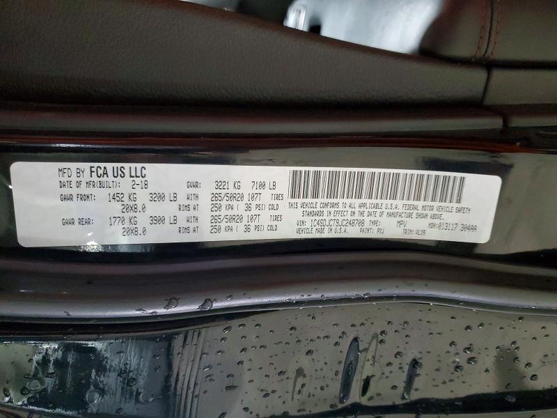 Продаж на аукціоні авто 2018 Dodge Durango, vin: 1C4SDJCT9JC248708, номер лоту: 61366416