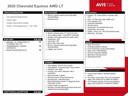 62671116 :رقم المزاد ، 3GNAXPEG2SL307326 vin ، 2025 Chevrolet Equinox مزاد بيع