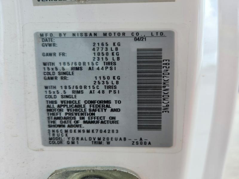 2021 Nissan Nv200 მანქანა იყიდება აუქციონზე, vin: 3N6CM0KN9MK704283, აუქციონის ნომერი: 59707206