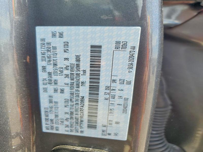 Aukcja sprzedaży 2024 Ford F150, vin: 1FTFW1RGXRFA20894, numer aukcji: 85975945