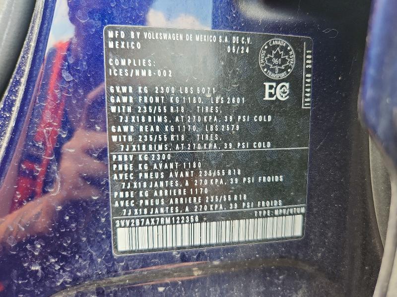 Aukcja sprzedaży 2024 Volkswagen Tiguan, vin: 3VV2B7AX7RM122356, numer aukcji: 60654576