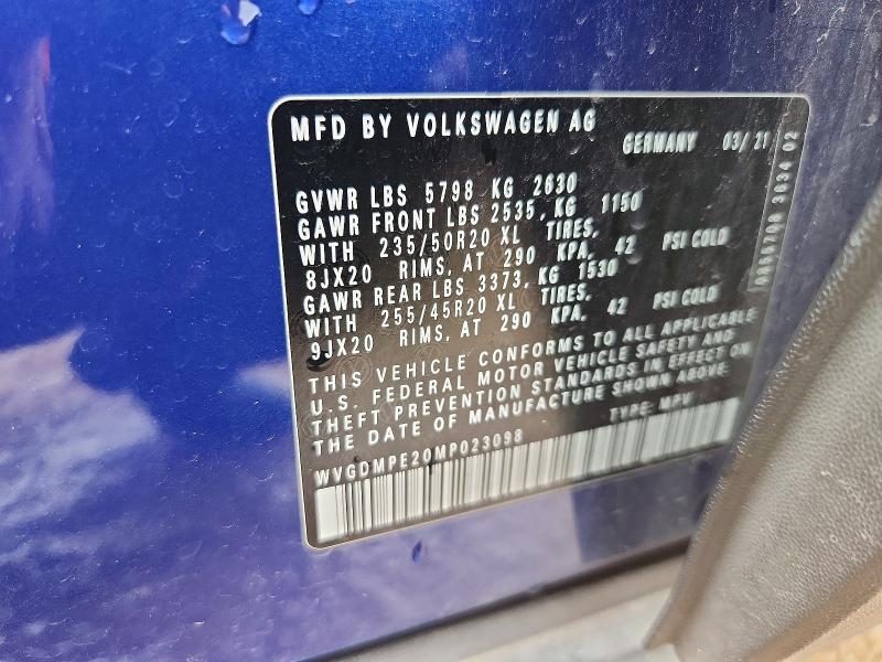 Auction sale of the 2021 Volkswagen Id.4, vin: WVGDMPE20MP023098, lot number: 61485286