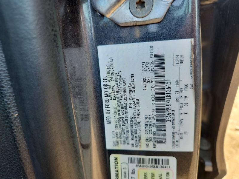 Продажа на аукционе авто 2020 Ford Fusion, vin: 3FA6P0HDXLR136451, номер лота: 63391196