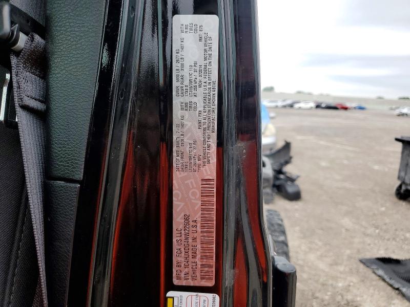 2022 Jeep Wrangler Unlimited მანქანა იყიდება აუქციონზე, vin: 1C4HJXDG4NW226062, აუქციონის ნომერი: 59607326