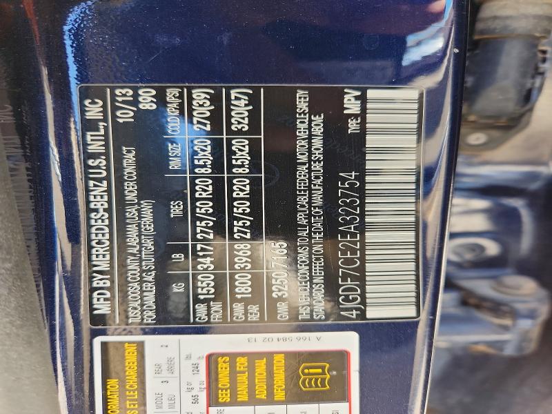 63257846 :رقم المزاد ، 4JGDF7CE2EA323754 vin ، 2014 Mercedes-benz Gl مزاد بيع